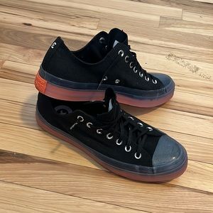 Converse CX Lows Black and Orange. Black Laces (Originally White)